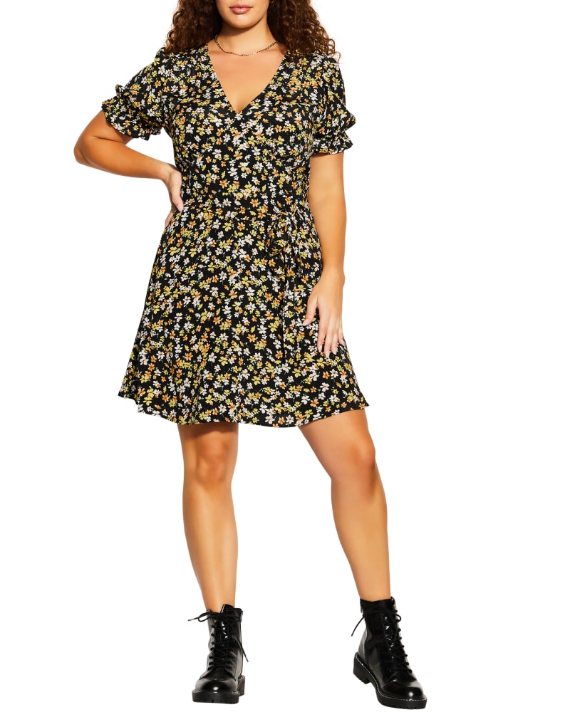Front of a model wearing a size XS Adeline Dress in Ditsy Bloom by CCX. | dia_product_style_image_id:230739
